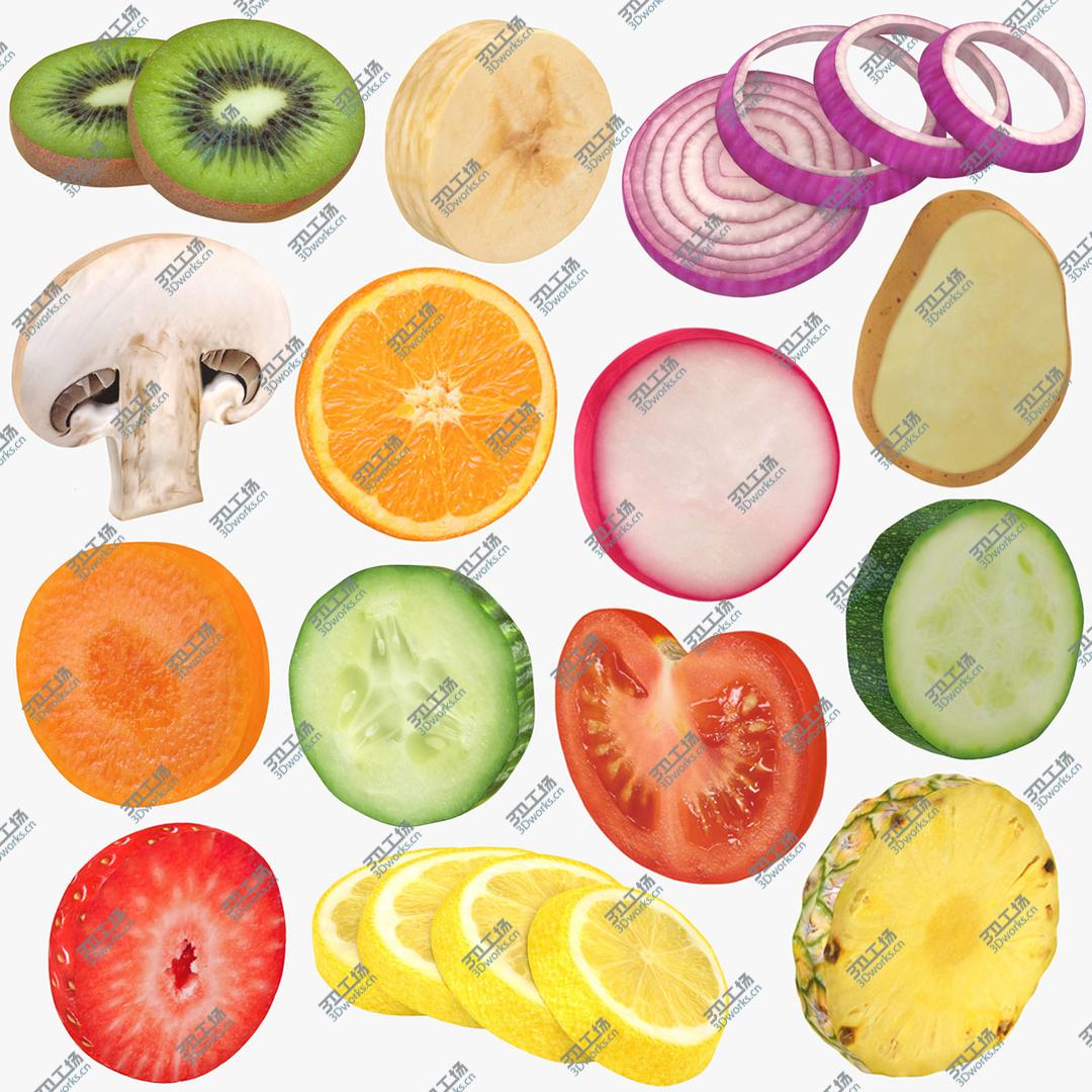 images/goods_img/202104094/3D Round Vegetable and Fruit Slice Collection model/1.jpg